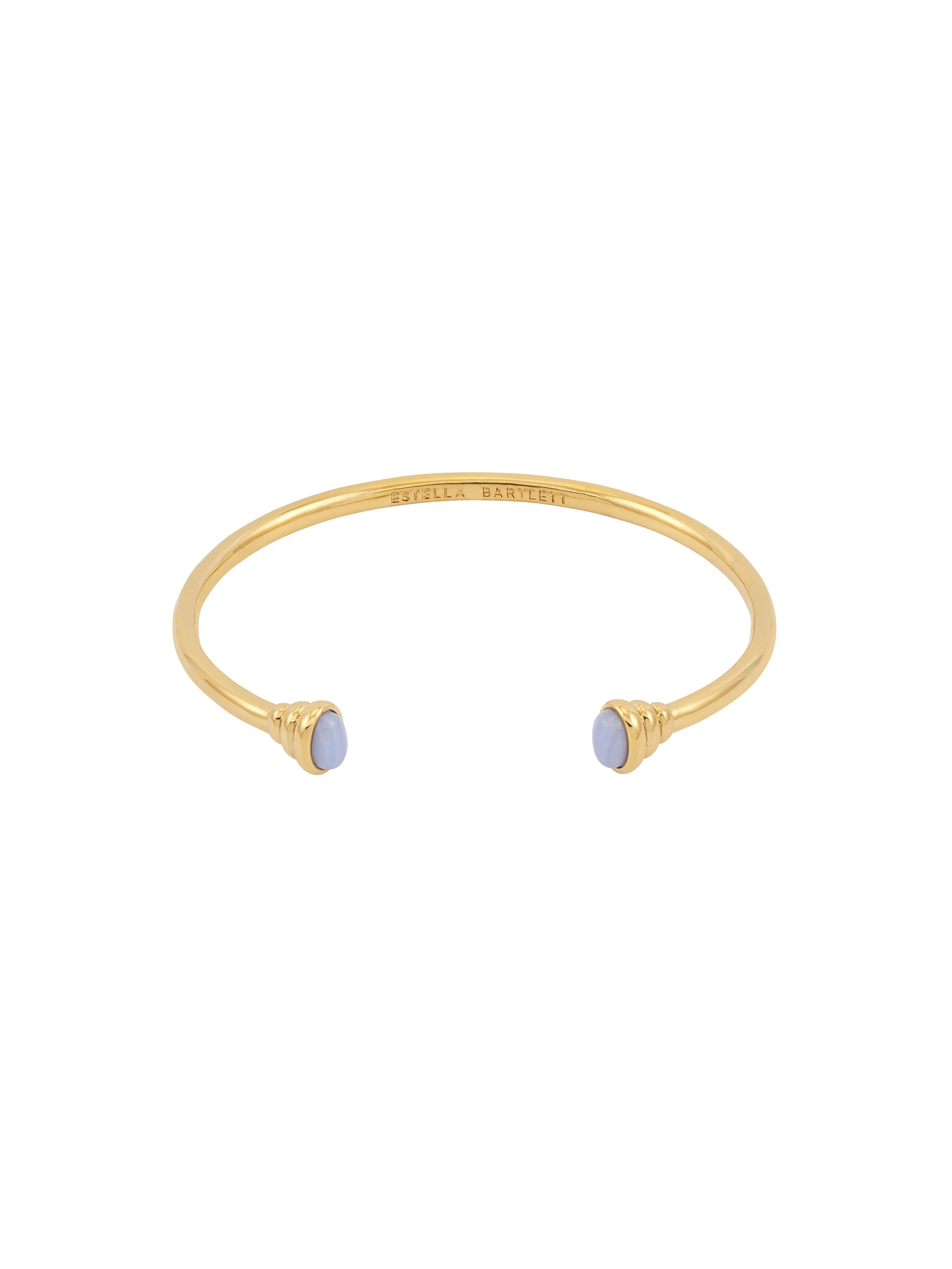 Blue Quartz Cabochon Open Bangle - Image 3
