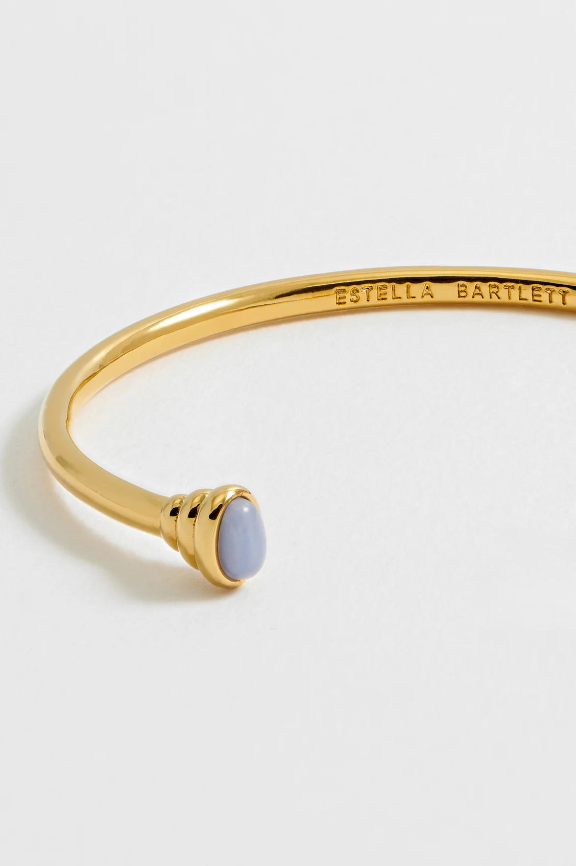 Blue Quartz Cabochon Open Bangle - Image 4