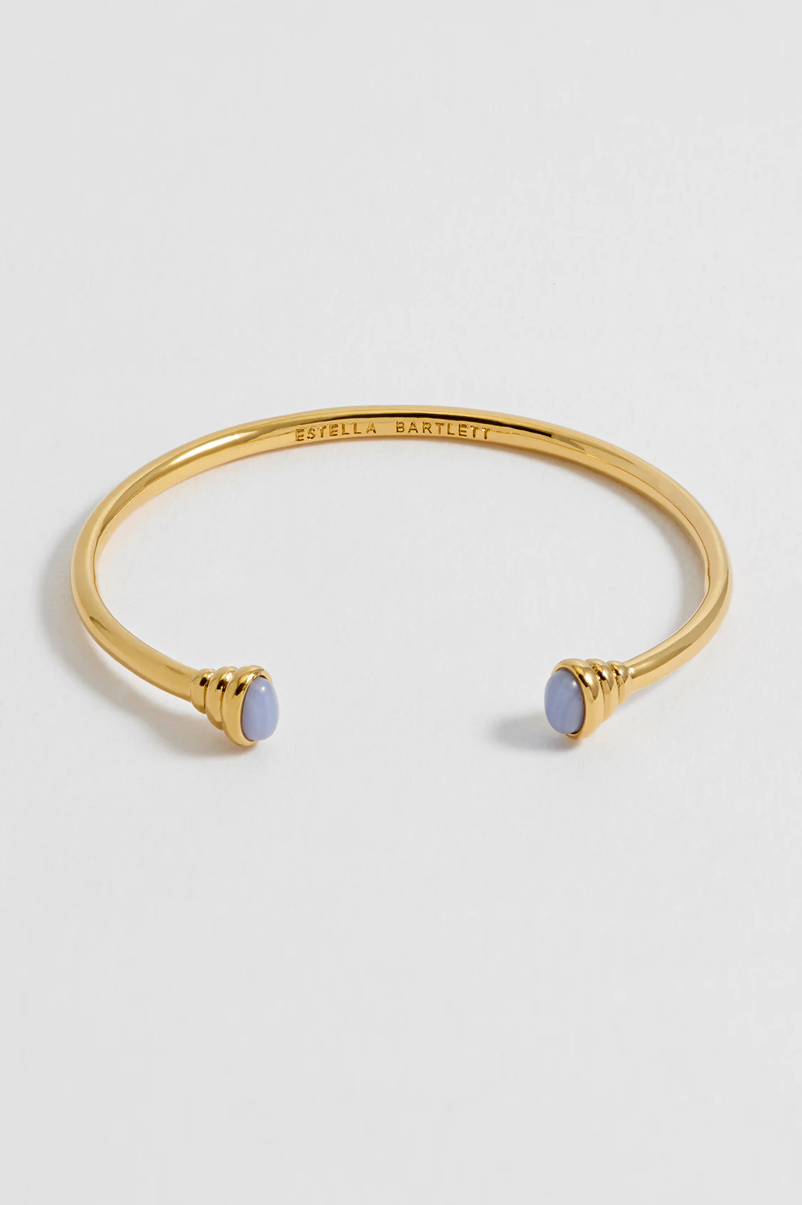 Blue Quartz Cabochon Open Bangle - Image 6