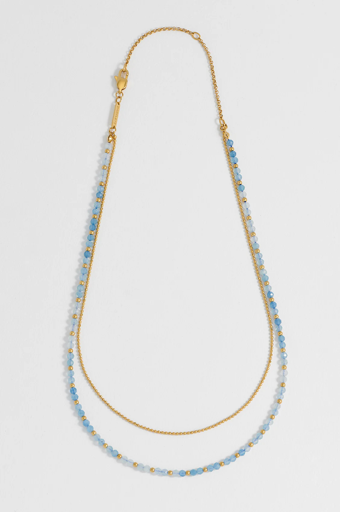 Faceted Blue Quartz Duo Necklace