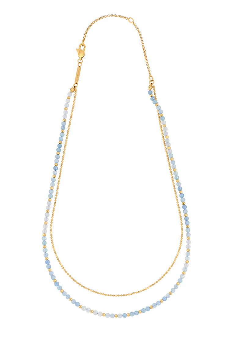 Faceted Blue Quartz Duo Necklace - Image 3