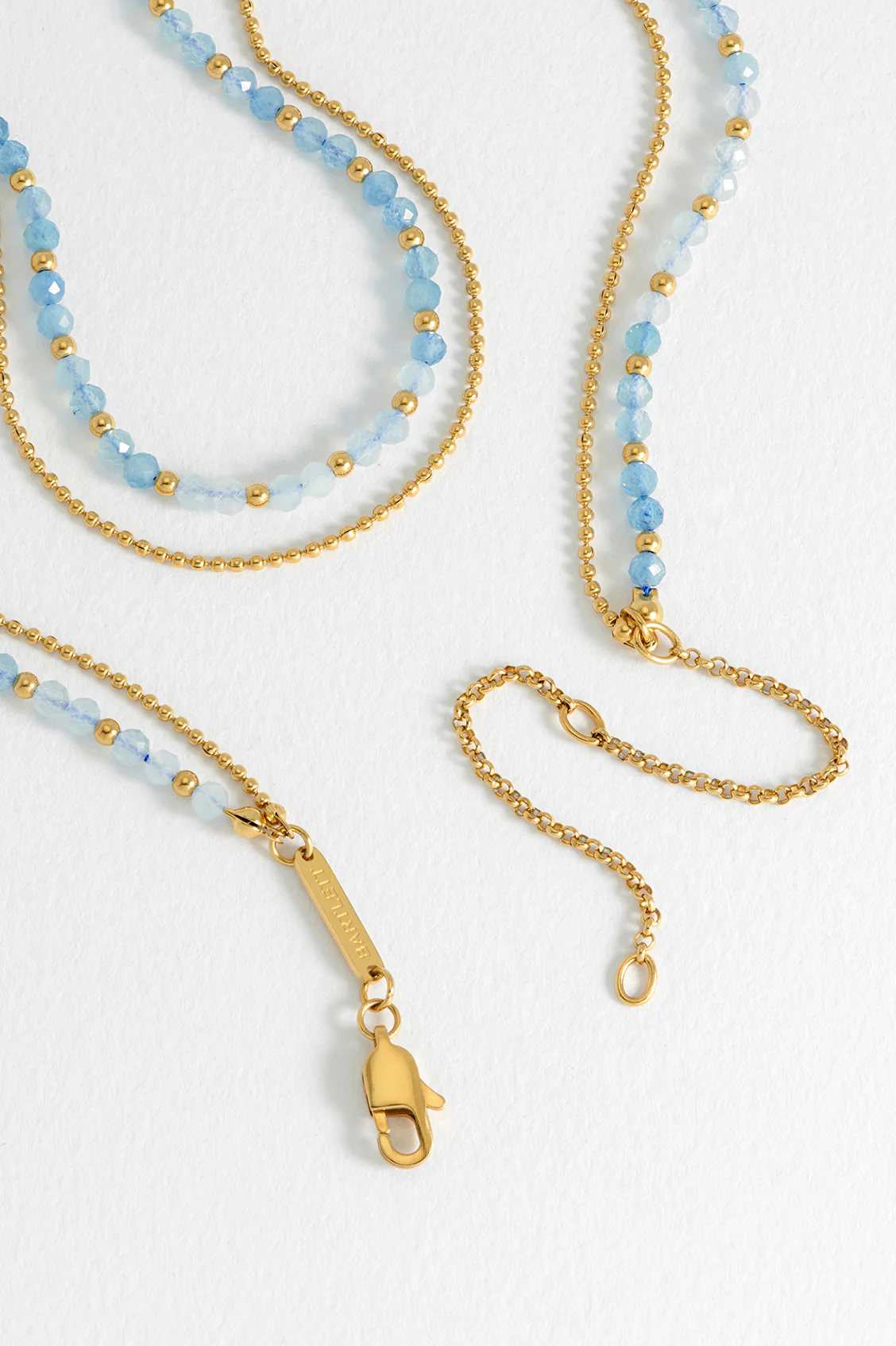 Faceted Blue Quartz Duo Necklace - Image 4