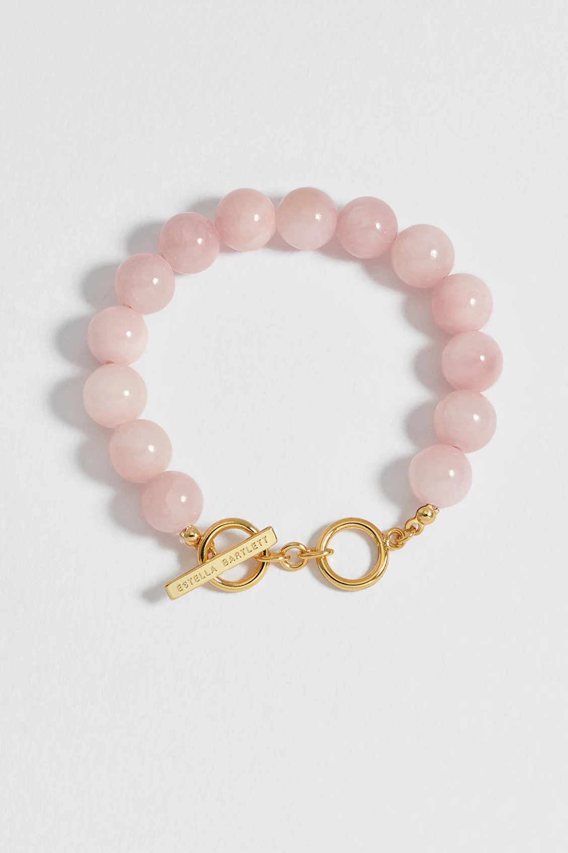 Chunky Rose Quartz T-Bar Bracelet