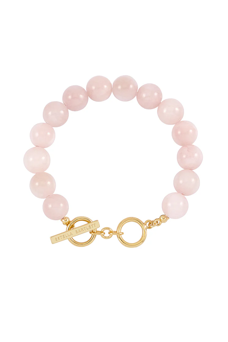 Chunky Rose Quartz T-Bar Bracelet - Image 3