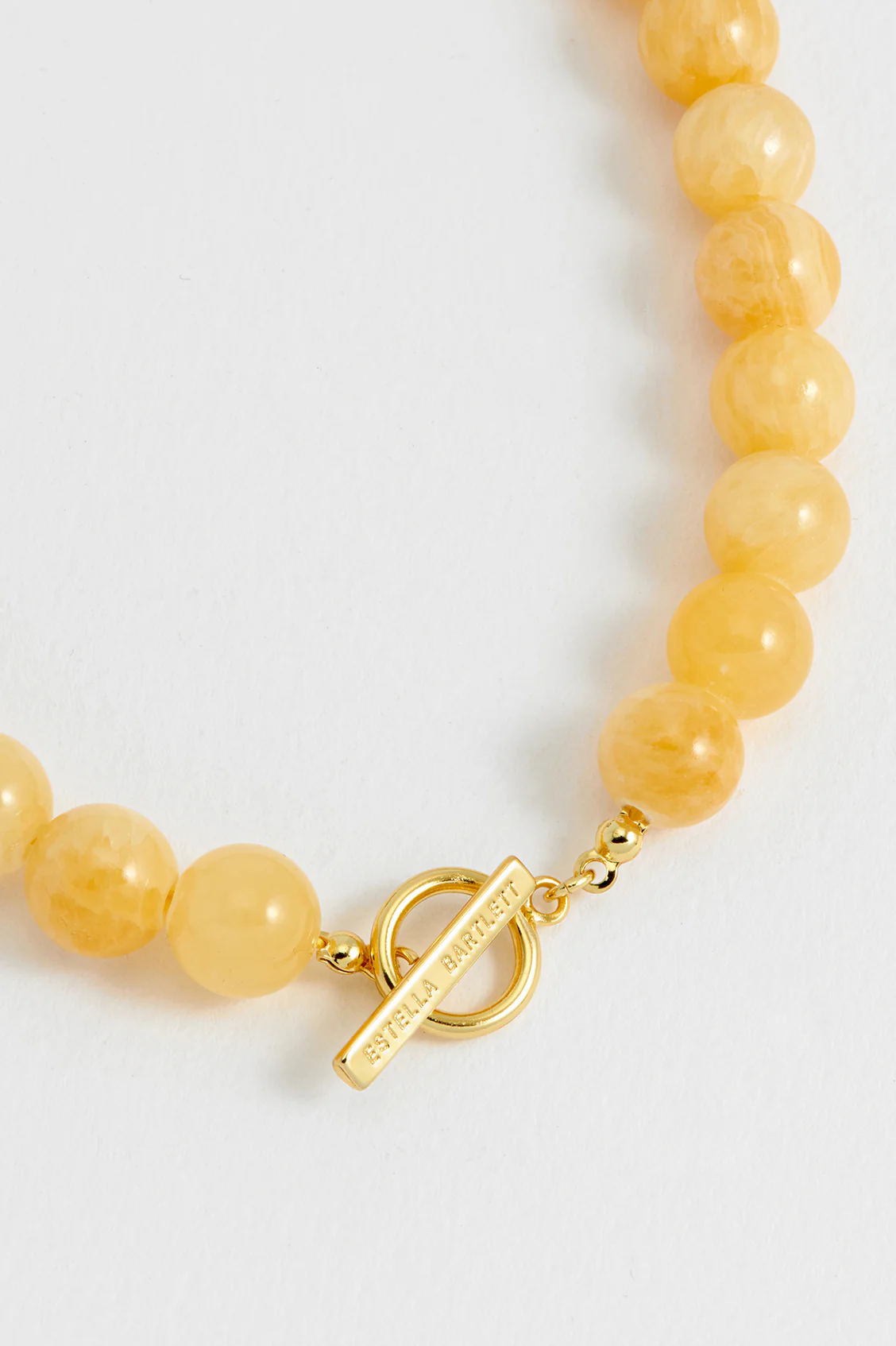 Chunky Yellow Quartz T-Bar Necklace - Image 4