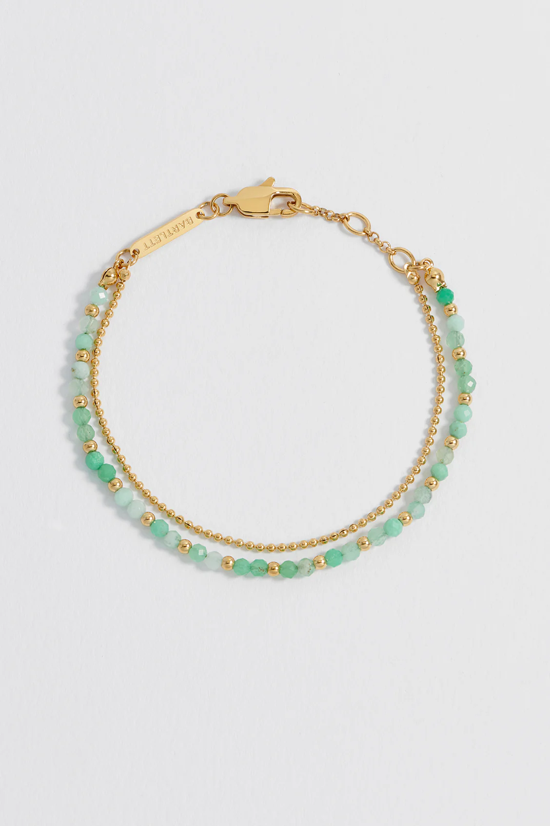 Faceted Green Chalcedony Duo Bracelet