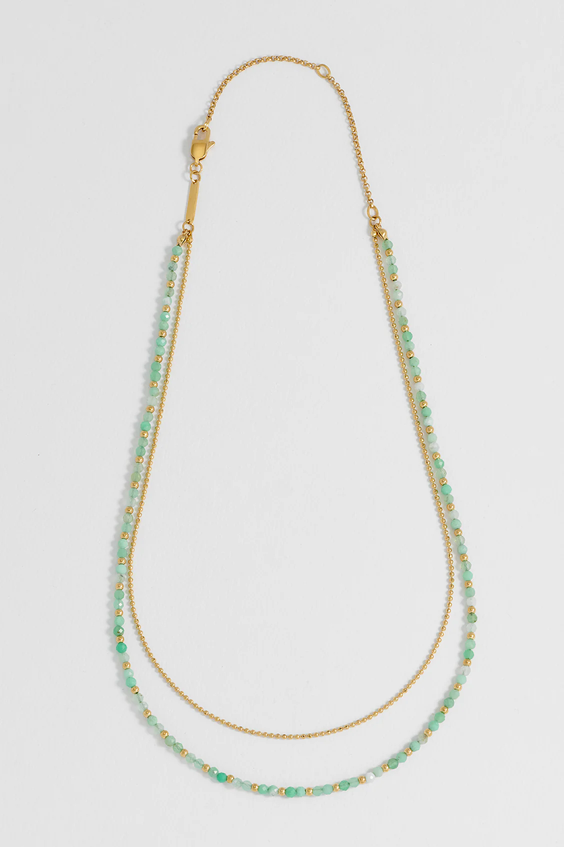 Faceted Green Chalcedony Duo Necklace