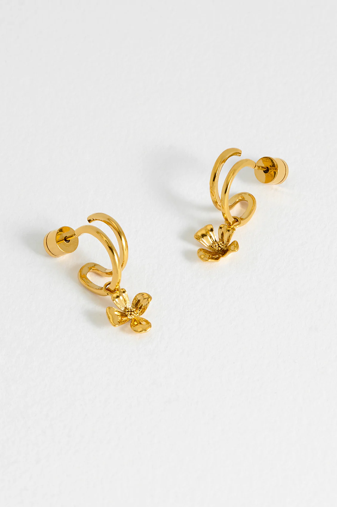 Flower Charm Illusion Hoops