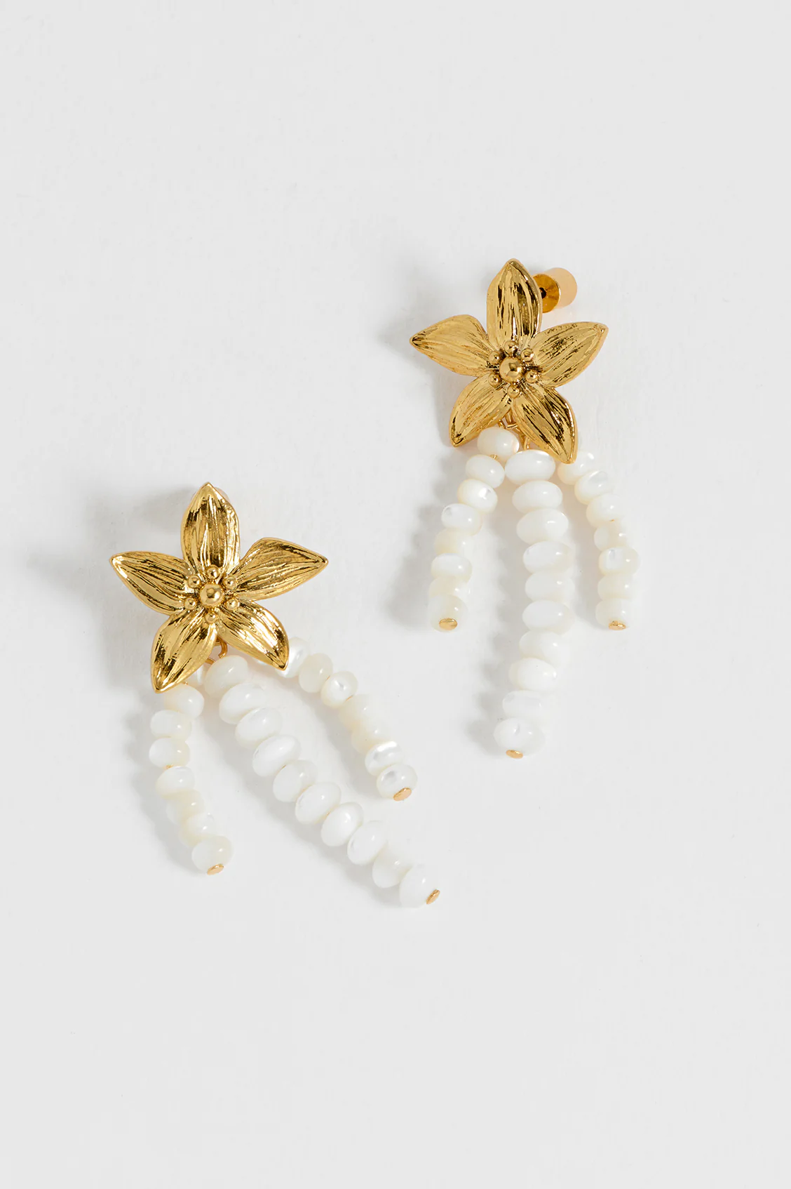 Flower Pearl Drop Earrings - Image 4