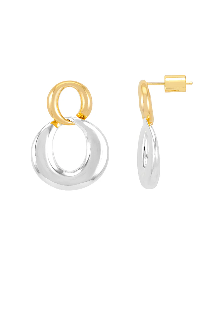 Gold And Silver Link Hoops - Image 3
