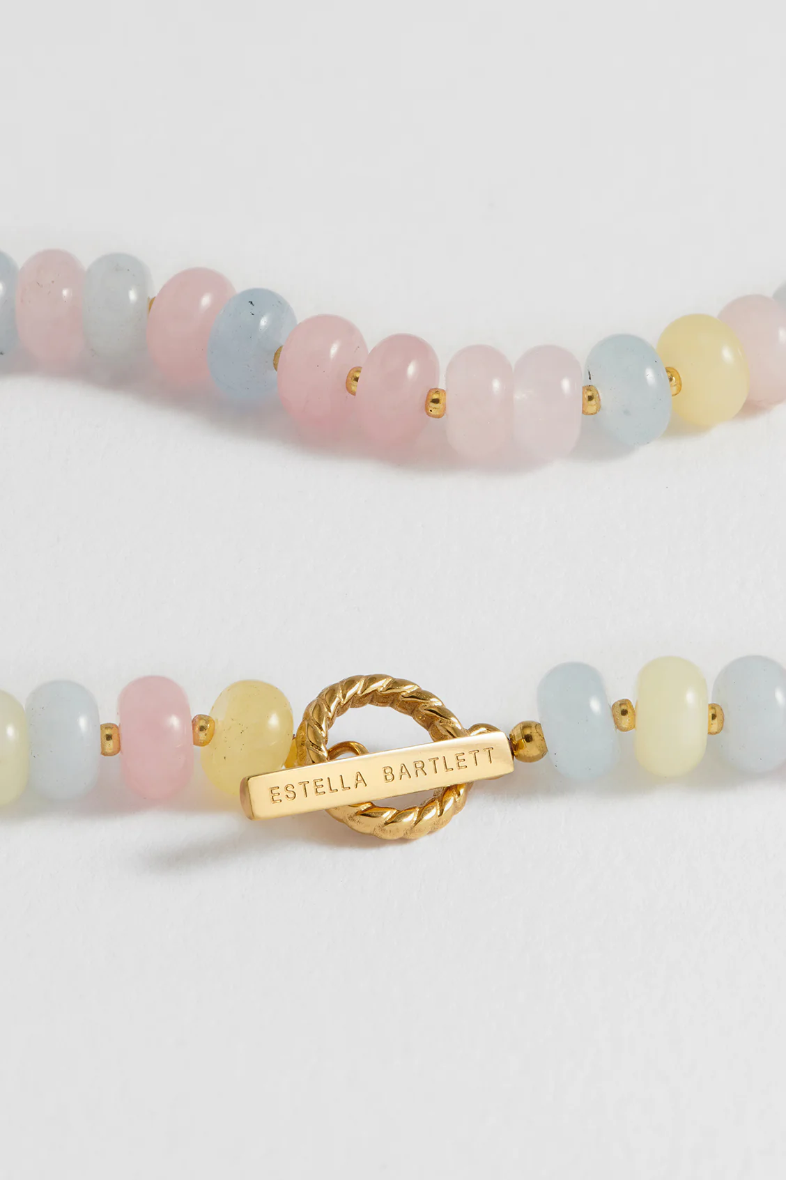 Pastel Multi Gemstone T-Bar Necklace - Image 4