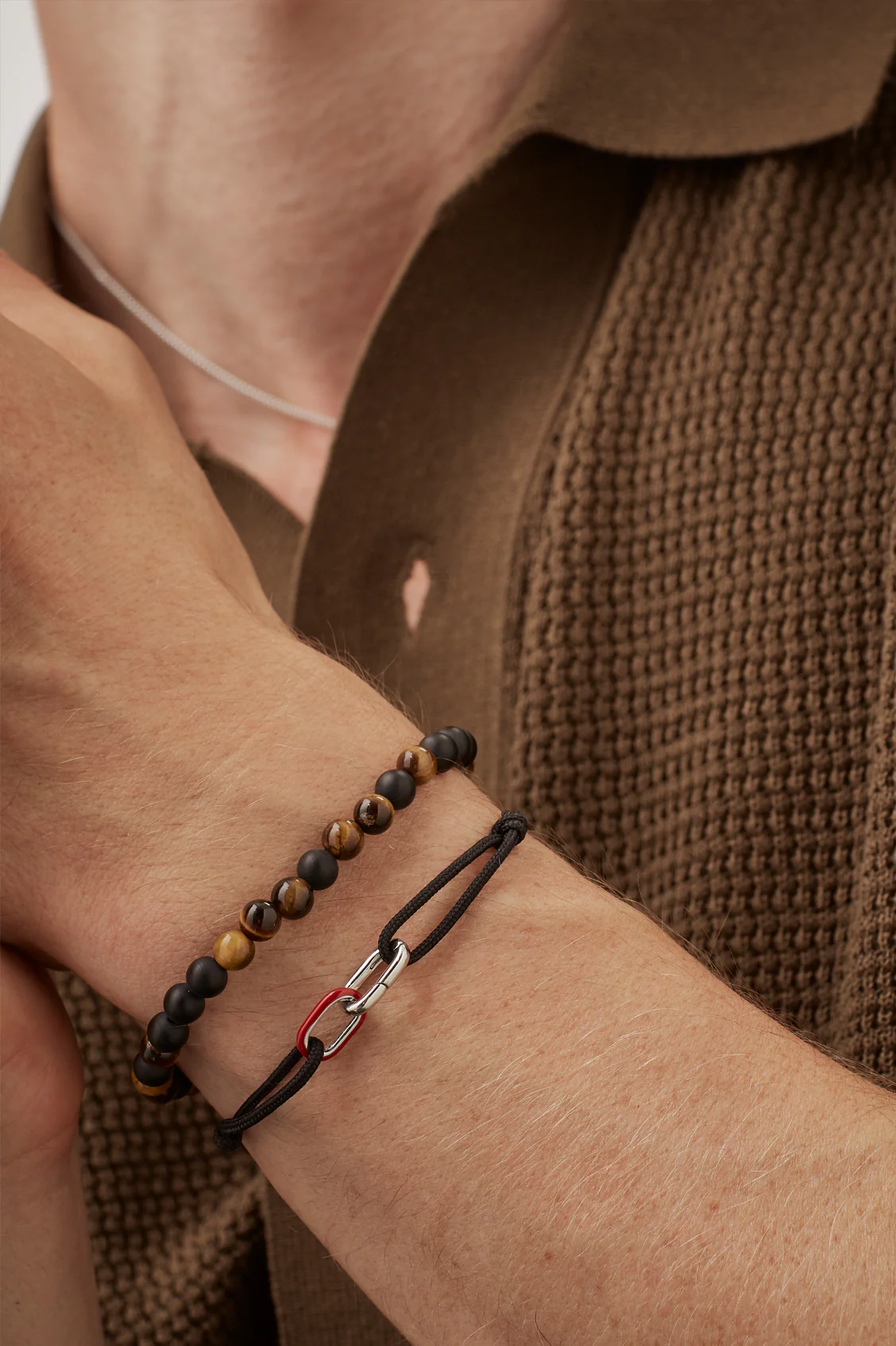 Men's Black Onyx And Tiger's Eye Bracelet - Image 4
