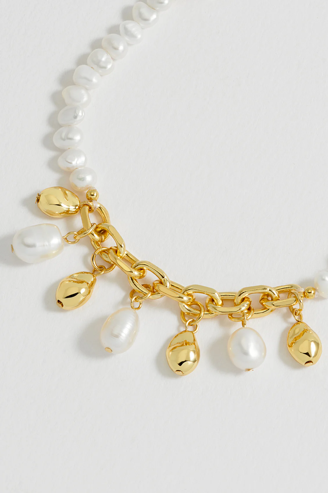 Pearl and Molten Pebble Charm Bracelet - Image 3