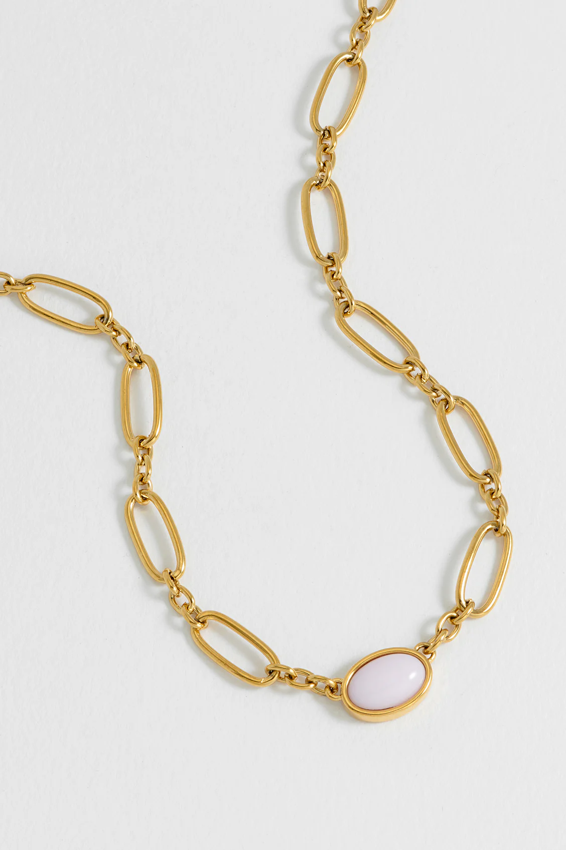 Rose Quartz Cabochon Chain Necklace - Image 4