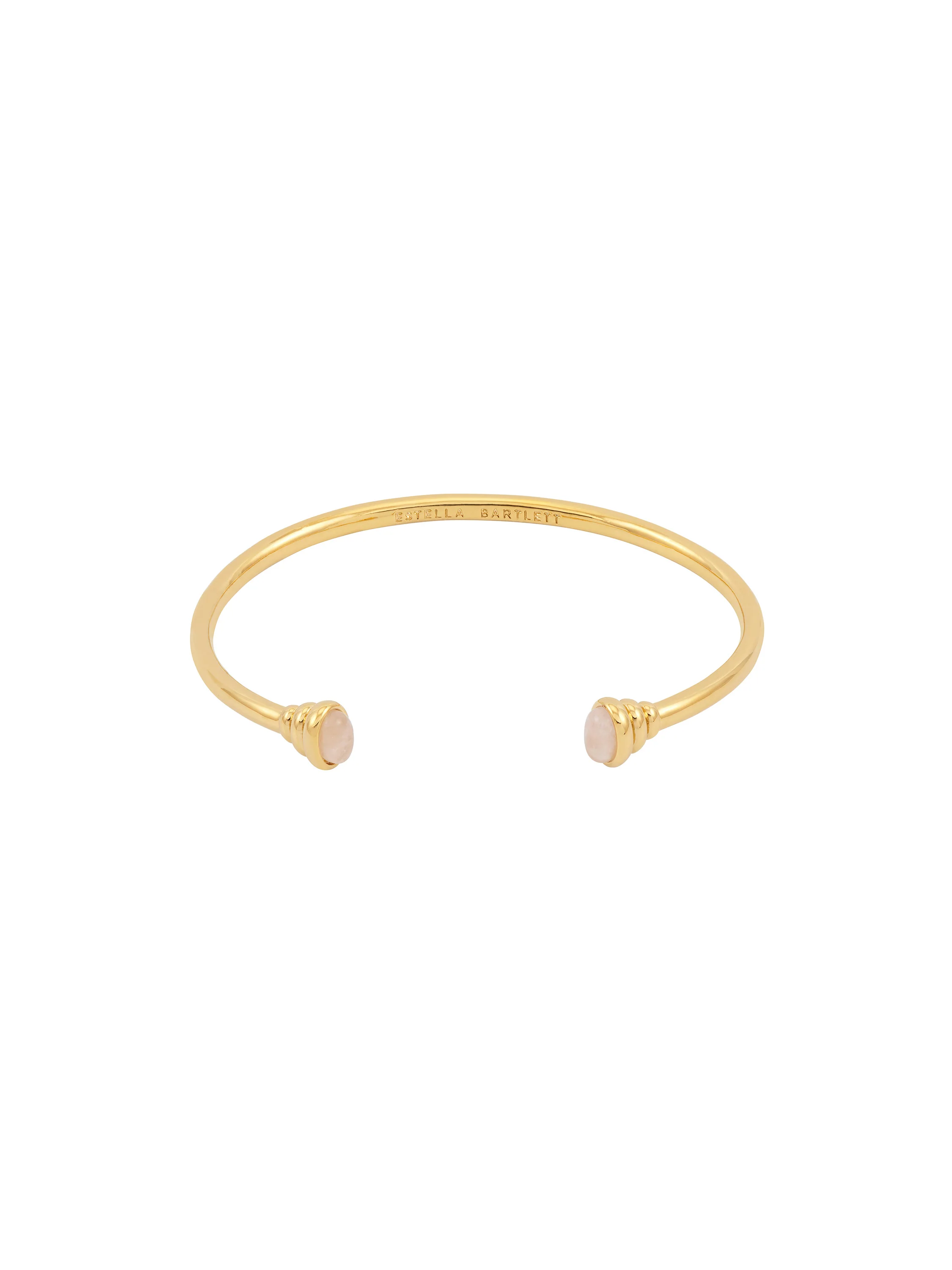 Rose Quartz Cabochon Open Bangle - Image 3