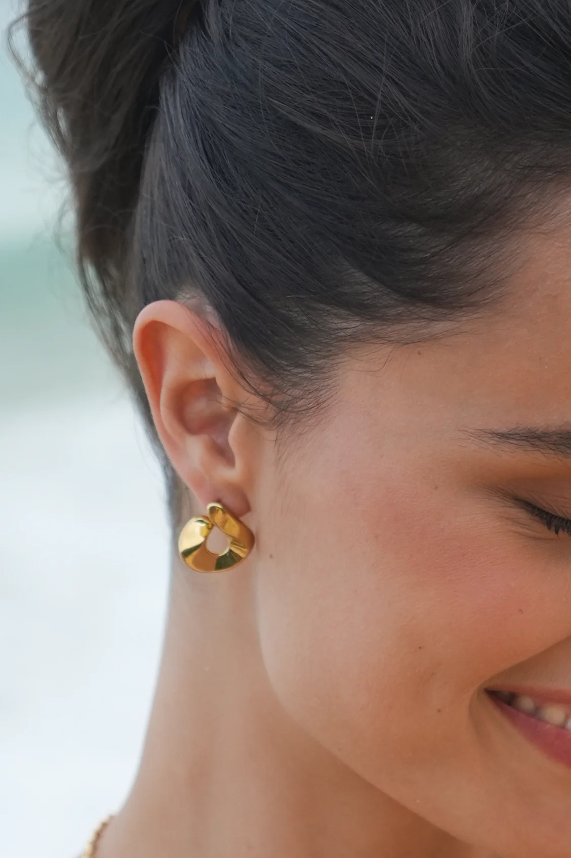 Sculptural Twist Hoop Earrings - Image 2