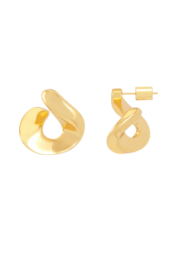 Sculptural Twist Hoop Earrings - Image 3