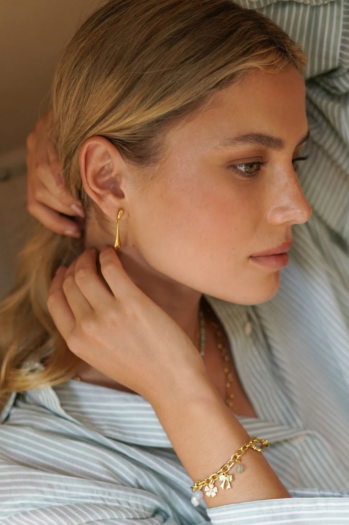 Teardrop Drop Earrings - Image 4