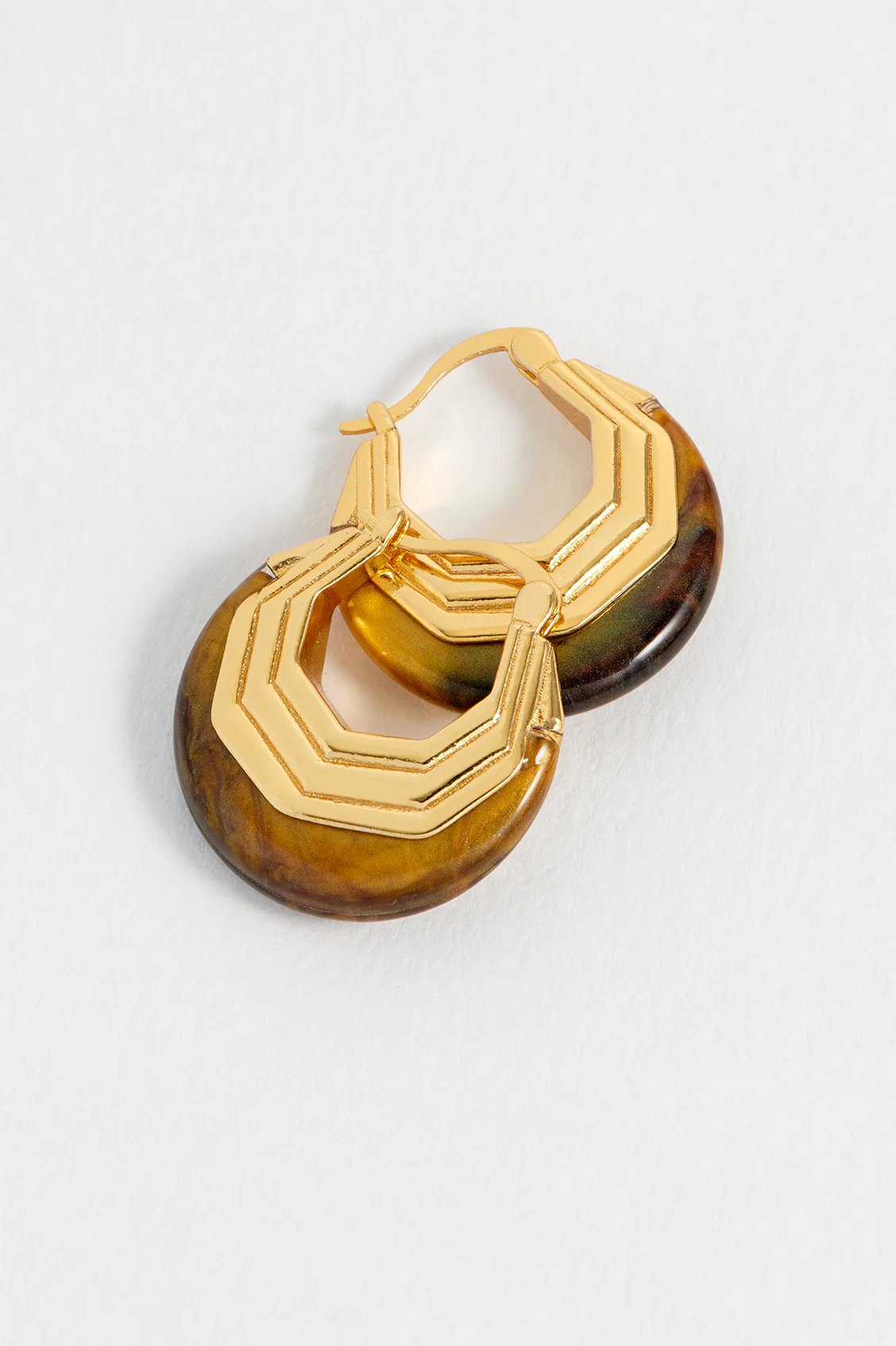 Brown Half Moon Hinge Hoops - Image 5