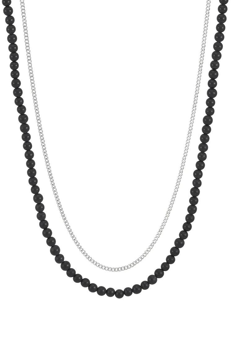 Men's Black Onyx Double Necklace - Image 3