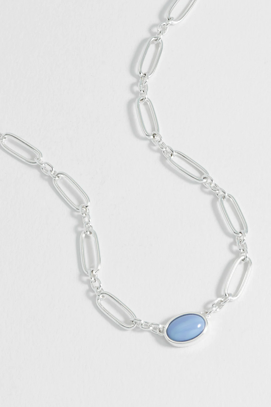 Blue Quartz Cabochon Chain Necklace - Image 4