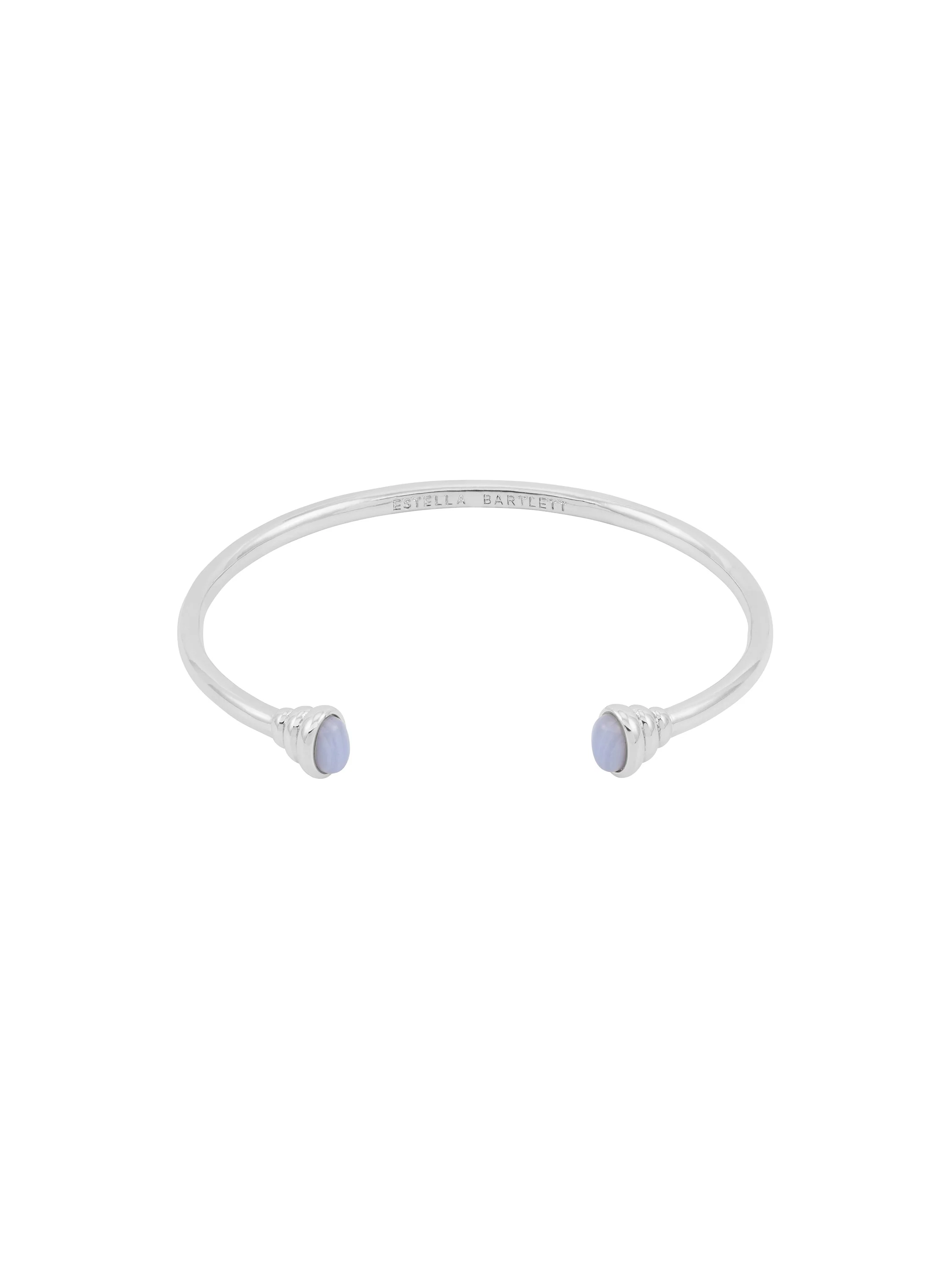 Blue Quartz Cabochon Open Bangle - Image 3