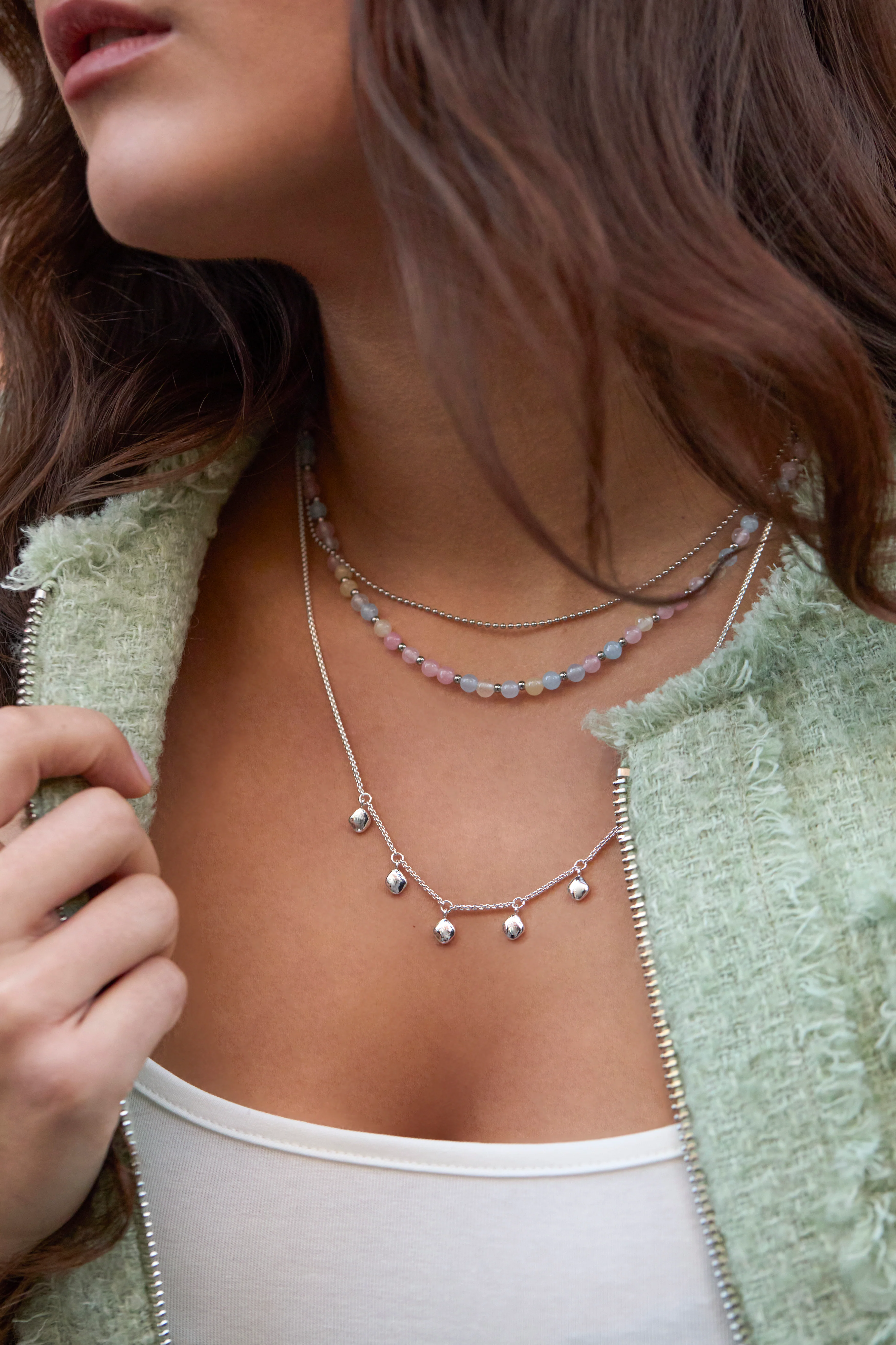 Pastel Multi Gemstone Double Necklace - Image 6