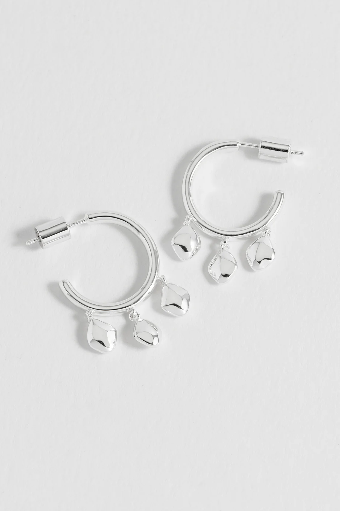 Triple Pebble Hoop Earrings - Image 4