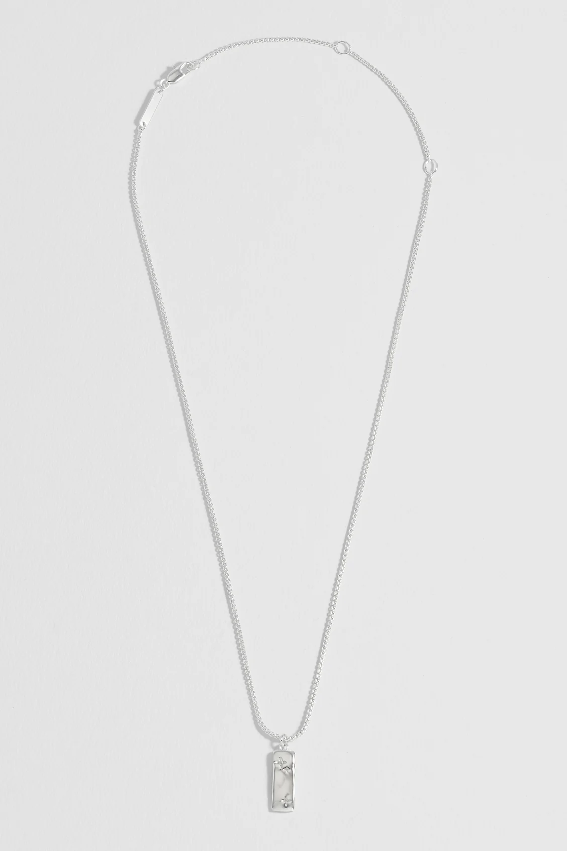CZ Star Molten Tablet Pendant Necklace - Image 4