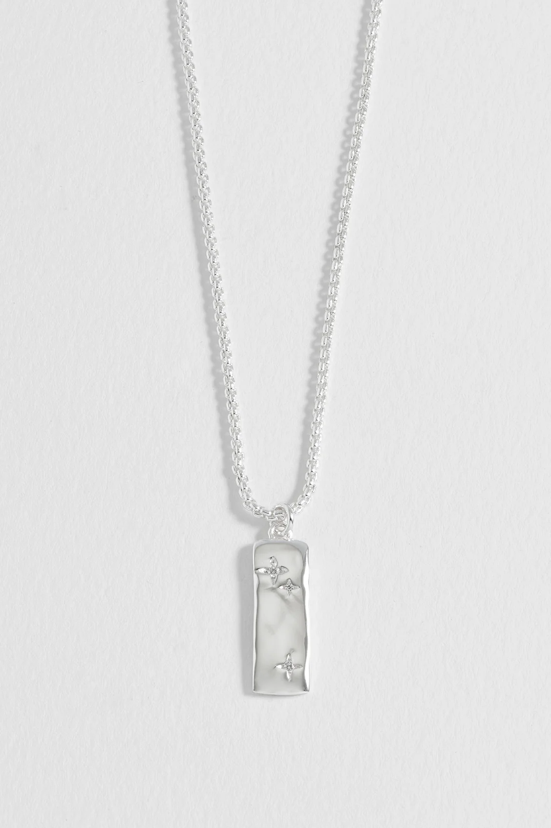 CZ Star Molten Tablet Pendant Necklace - Image 5
