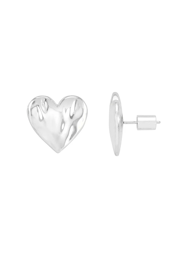 Molten Heart Stud Earrings - Image 3