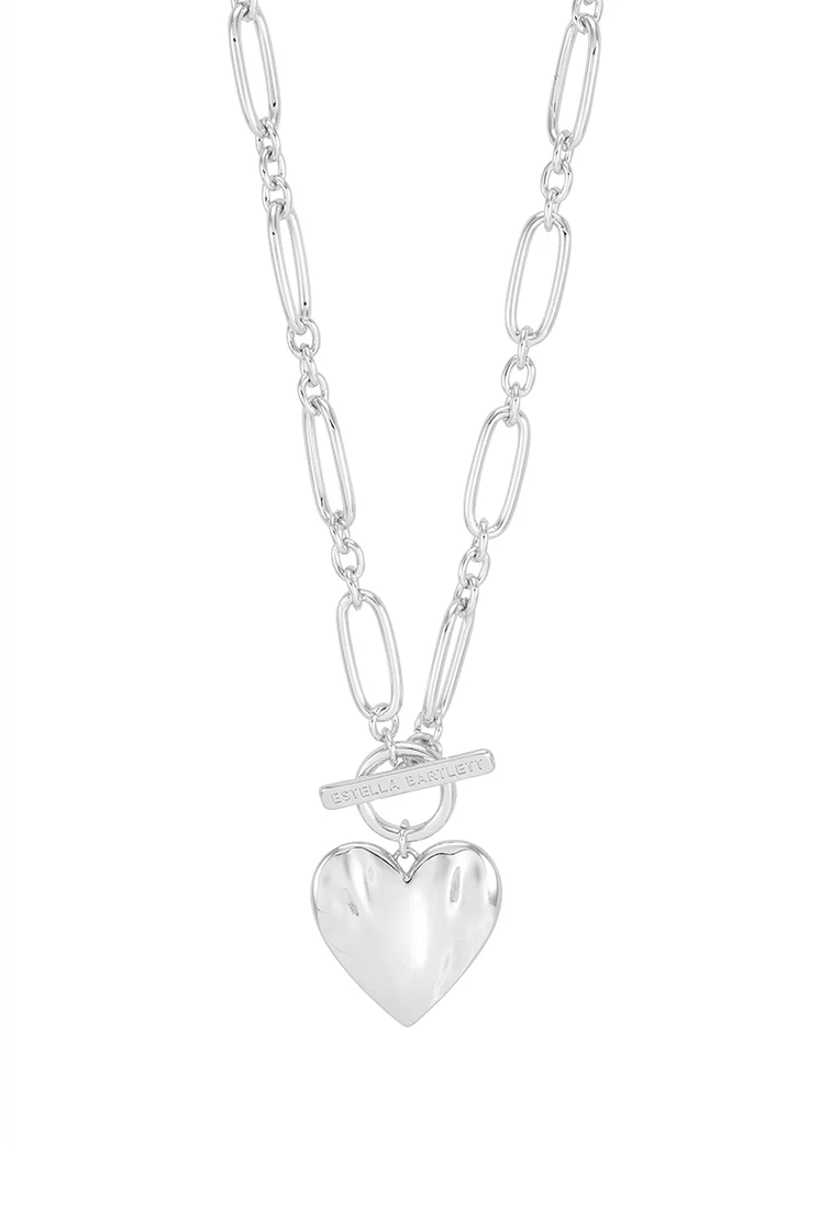 Oversized Molten Heart T-Bar Necklace - Image 3