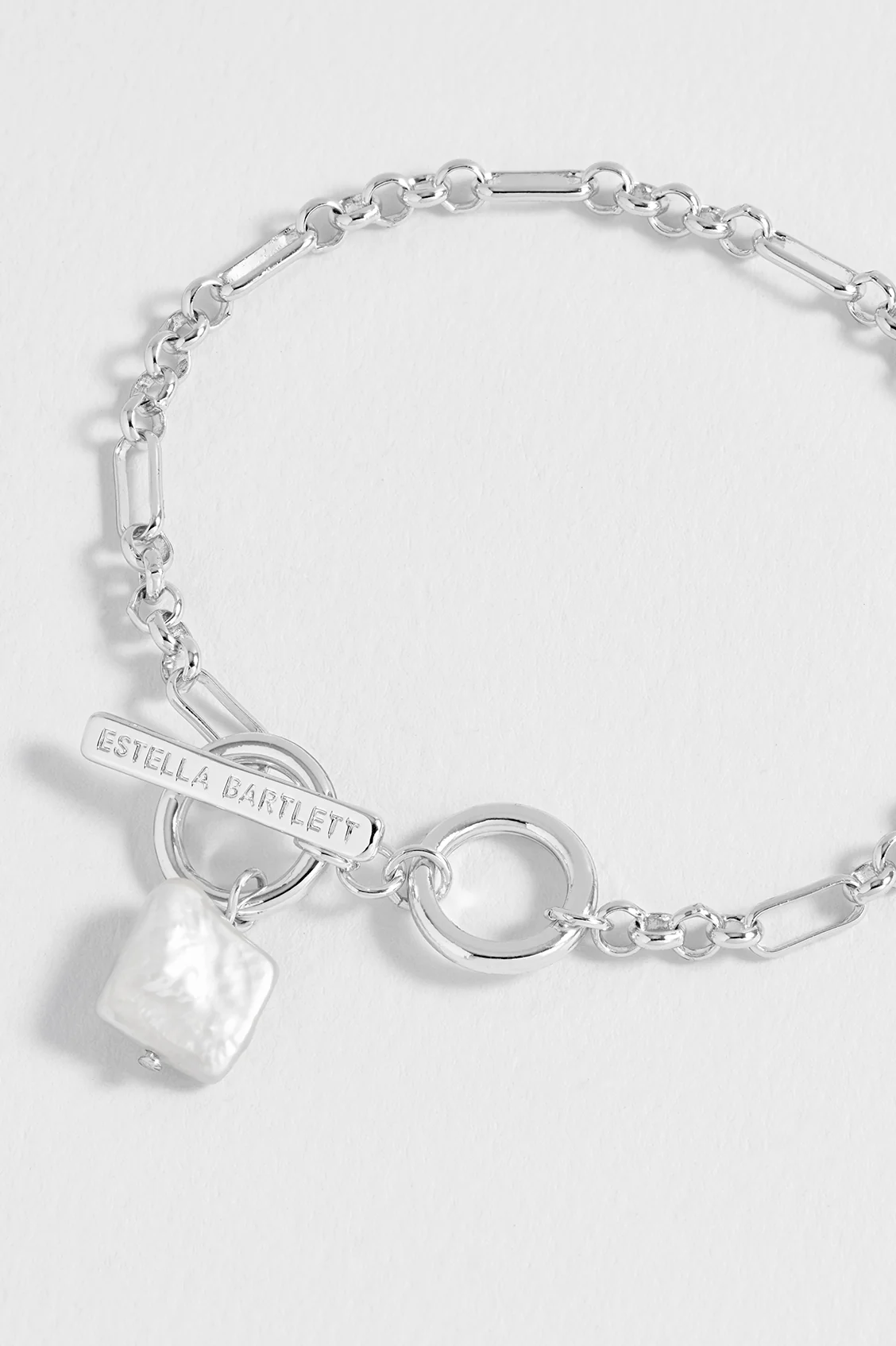 Square Baroque Pearl T-Bar Bracelet - Image 4