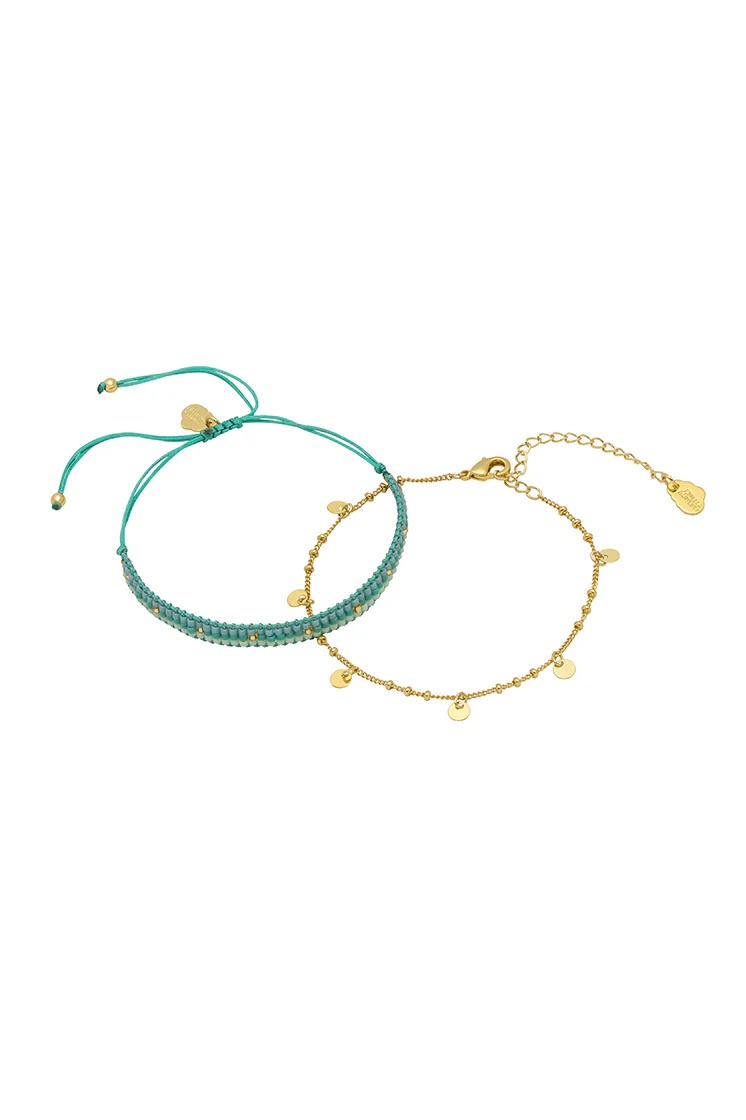 Woven Duo Beaded Charm Bracelets - Image 3